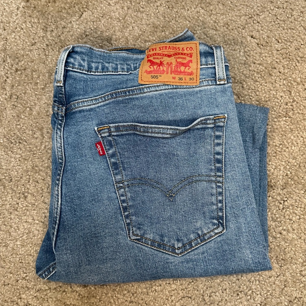 Levi's Blue Straight Jeans 505